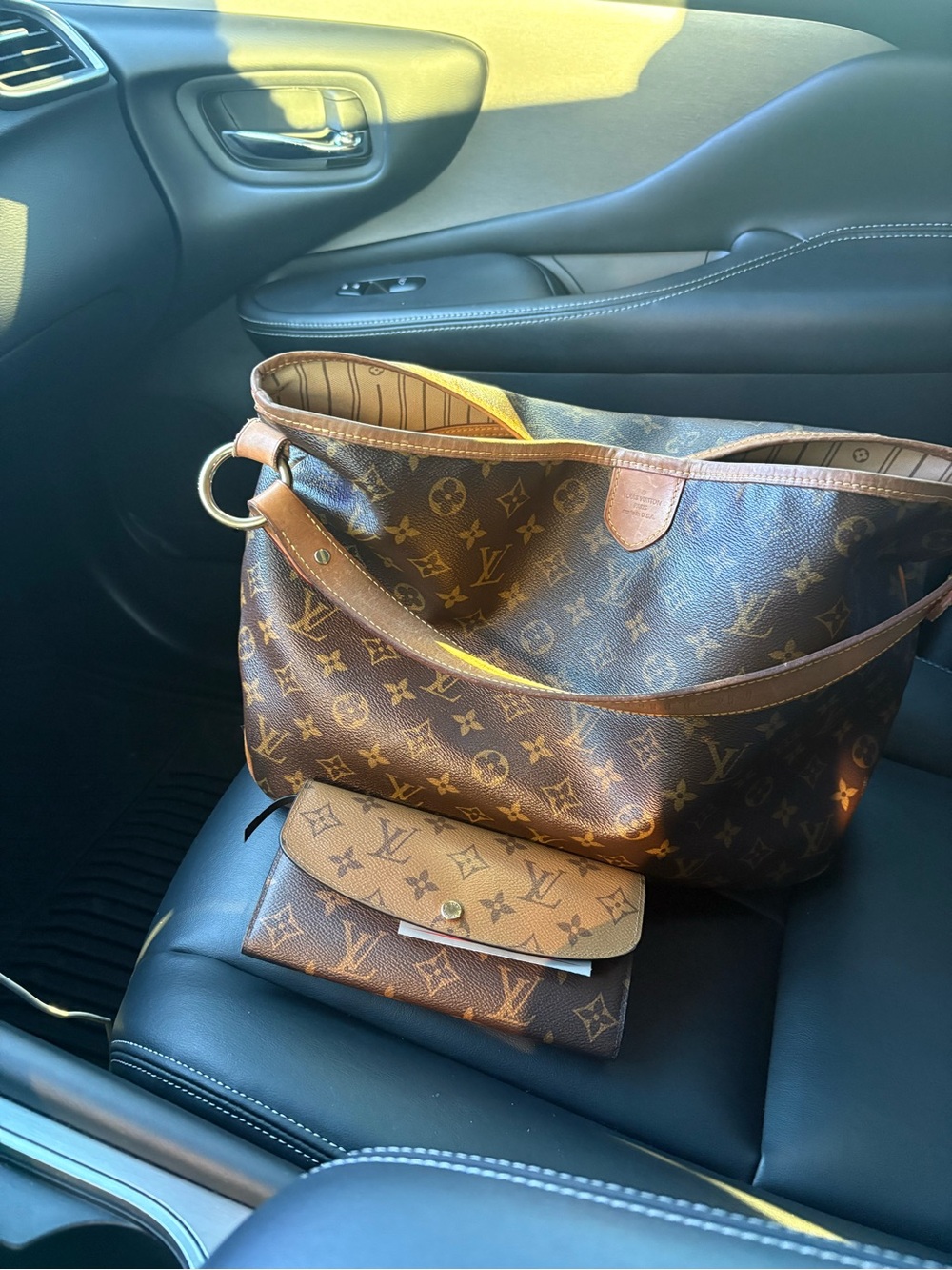 Louis Vuitton Brown and Gold Monogram Shoulder Bag